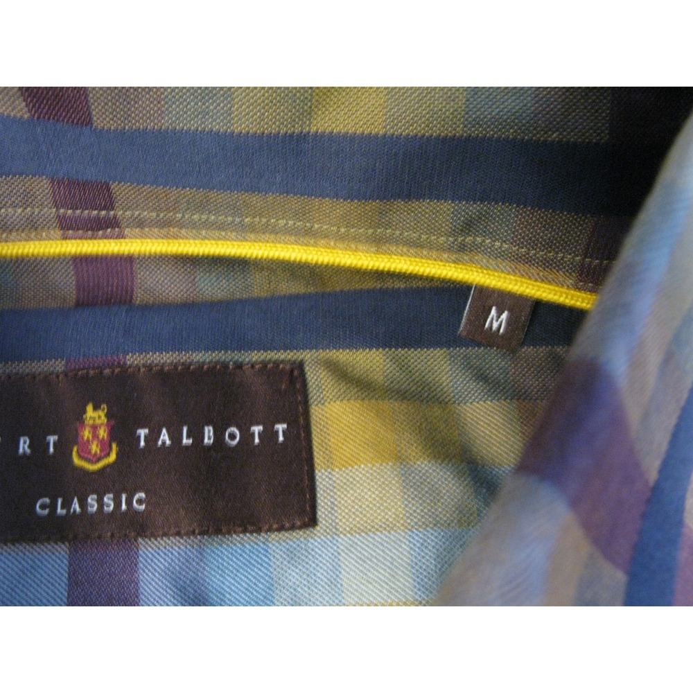 Robert Talbott Classic Men Medium Yellow Blue Pla… - image 3